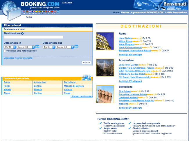 Booking.com nel 2006
