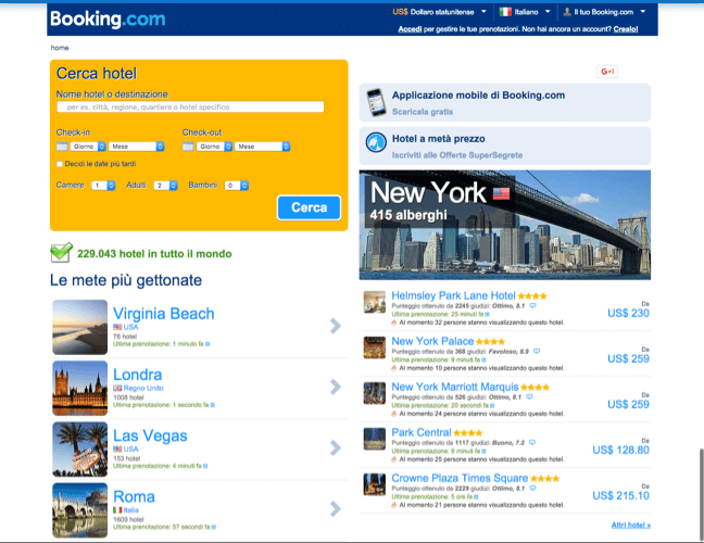Booking.com nel 2012